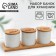 A set of ceramic cans for storage on a wooden stand “Kitty”, 3 pcs, 250 ml, white color