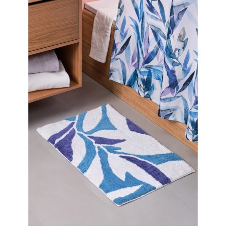 Akvarel soft rug, for a bathroom, 50x80 cm, white blue color-1