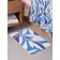 Akvarel soft rug, for a bathroom, 50x80 cm, white blue color