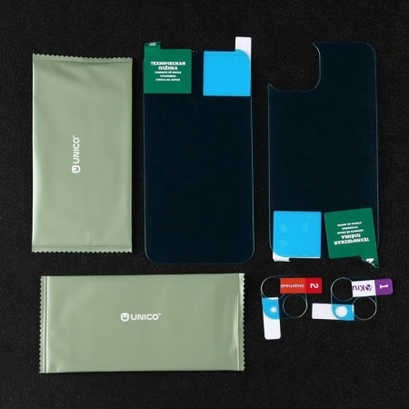 Krutoff protective glass set for iPhone 13, front and back parts + camera-1