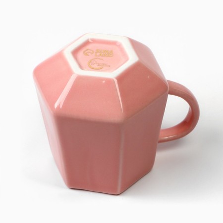 Ceramic geometry mug “Do what you love”, pink, 300 ml, pink color-3