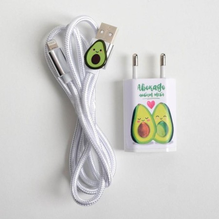 Set of USB cable - Lightning and Avocado plug, 1 m-3