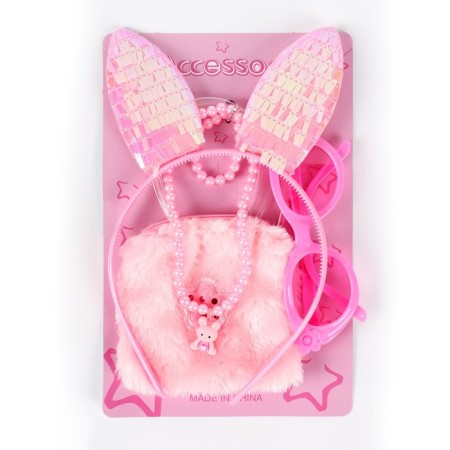Carnival set "Bunny" in the set: rim, glasses, wallet, beads-1