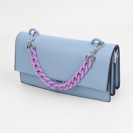 A chain for a bag, with carbines, plastic, 23 × 17 mm, 30 cm, lilac/silver color-2