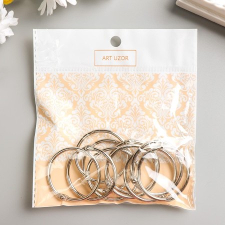 Rings for creativity (photo albums) "silver" int. D = 3.7 cm external. D = 4.3 cm nr 10 pcs-3