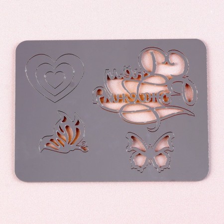 Decoration for the cake "Happy Birthday", with hearts and butterflies, color gold-1