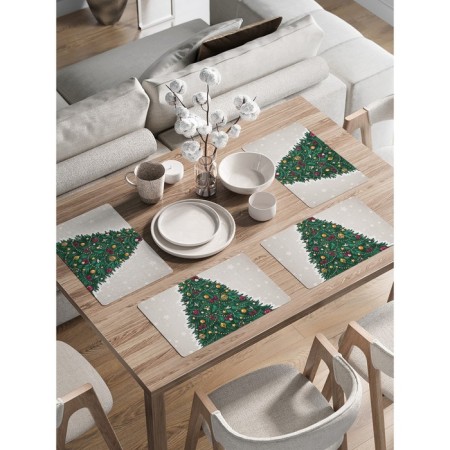 A set of napkins for setting the table "Elepery Christmas tree", rectangular, rounded edges, size 30x46 cm, 4 pcs