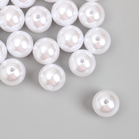Beads for creativity plastic "Pearls White" d = 1.6 cm set 500 grams-1
