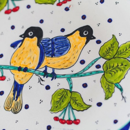 Largan Rishtan ceramics "couple of birds", oval, corrugated 41 cm-4