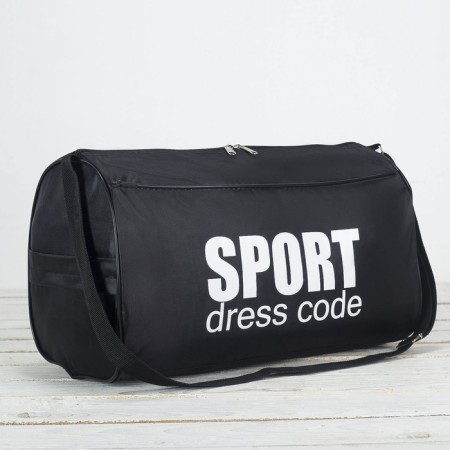 Sports bag Sport- Dress Code with zipper, external pocket, black color-4