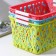 Plastic basket for storage with handles "Geometry", 26.5 × 18.5 × 13.5 cm, color mix
