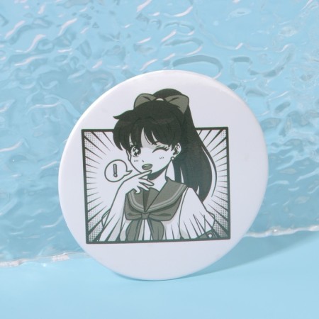 Pocket mirror “anime”, d = 7 cm, white color-3