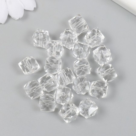 Beads for creativity Plastic "Crystal Square" set of 20 g 1.2x1.3x1.3 cm-2