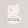 Hair bow White School "Cat" on the elastic band, 10x12 cm