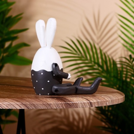 Souvenir "rabbit" hanging paws, wood 20 cm, gray-3