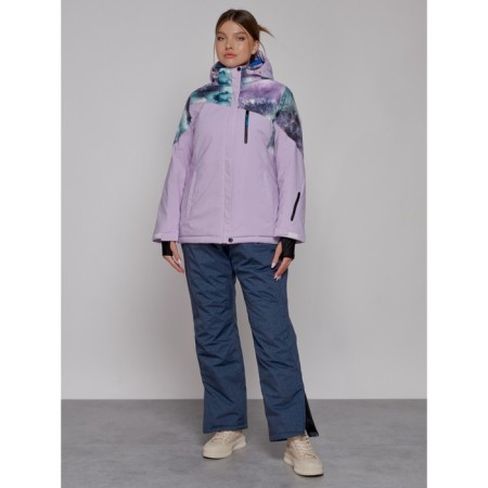 Ski jacket female winter, size 58, purple color-7