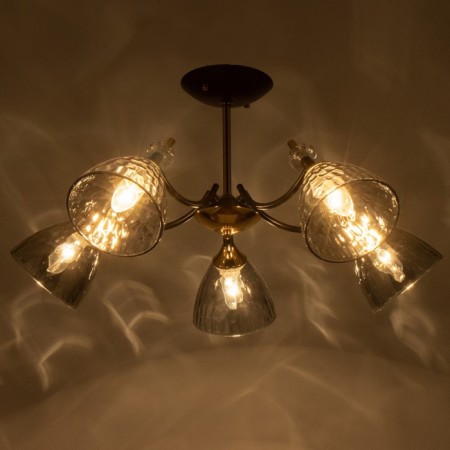 Svetogor chandelier "Task" 5x60W E27 black/gold-2