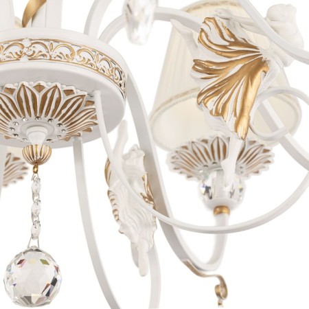 Chandelier Maytoni ARM222-06-G, E14, 6x40 W, 610x610x910 mm, white with gold-4