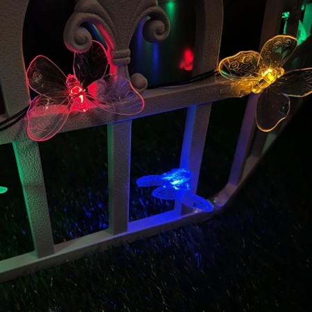 Garden Girland on the Solar Battery "Butterflies" Uniel, IP44, 4 m, multi -colored-4