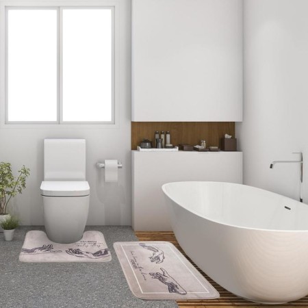 A set of bathroom rugs Ethel "Forever" 2 pcs, 80x50 cm, 50x40 cm, velor