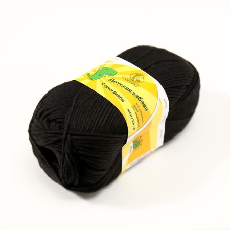 Yarn "Children's Fun" 20% microfiber, 80% acrylic 140m/50g (003 black)-4