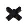 Connector for the Volpe, Q122, G41, X-shaped, single-phase, black