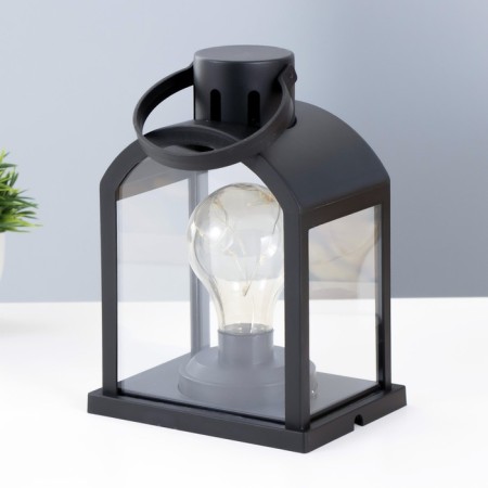 Nightlight "lantern" LED from batteries 3HAAA Black 9.5x13x18 cm Risalux
