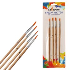 System Synthetics 4 pieces, No. 2, round, blister, wooden handle