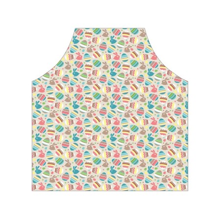 Apron kitchen with a photo print "Striped Easter Eggs", adjustable, size OS-2
