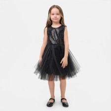 Dress for girls with sequins KAFTAN, size 36 (134-140), black color