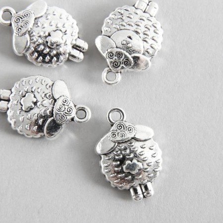 Decor for creativity Metal "lamb" silver 2x1.3 cm-1