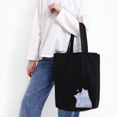 Bag (package) Shoper "cats", 42x10x30 cm, without lining, black-4