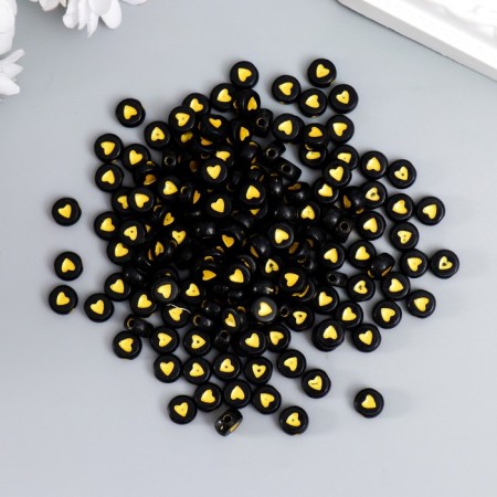 A set of beads for creativity plastic "Golden Heart on a Circle" 20 grams 0.7x0.7x0.4 cm-1