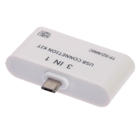 Cartridder -otg Luazon LNCR-100, MicroUSB adapter, USB, Microsd, SD, white-2