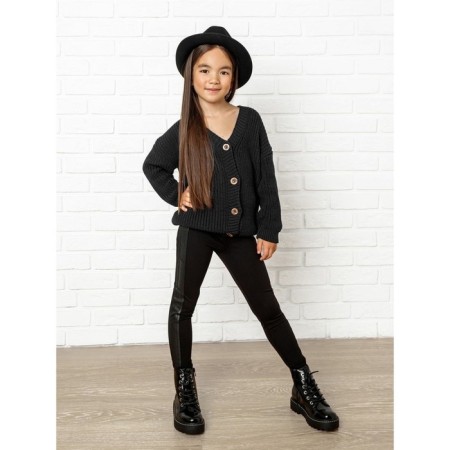 Cardigan Children's Knit, height 128 cm, black color-7