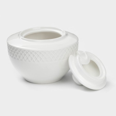 Porcelain sugar tower with a Wilmax lid Julia Vysotskaya, 340 ml, white color-2