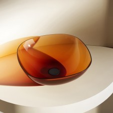 ABBER KRISTALL AT2806OPAL sink, 430x430x150 mm, brown