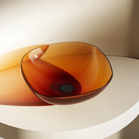 ABBER KRISTALL AT2806OPAL sink, 430x430x150 mm, brown