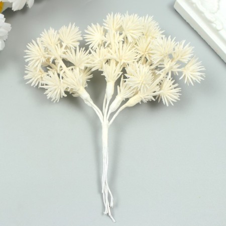 Artificial plant for creativity "spruce balls" 1 bouquet = 6 branches white 14 cm-2