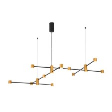 Suspension lamp ST LUCE. SL1596.423.22. Anichita. 22x3 W, LED, 3000K, 5148 LM, 23x130 cm, golden color, black