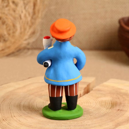 Dymkovo toy "Man with a gift", mix-12