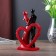 Polystone souvenir "newlyweds near the heart" Red-black 18.7x1.8x5.7 cm