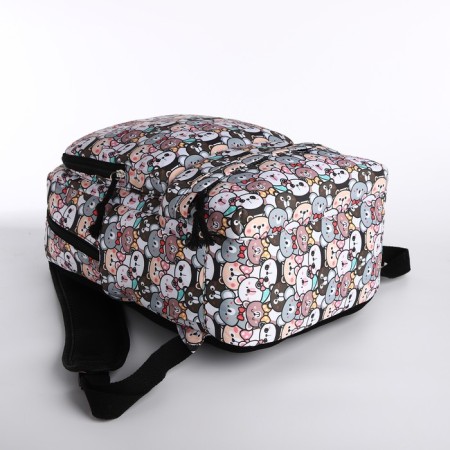 A backpack with a zipper, bag, cosmetic bag, gray color-6
