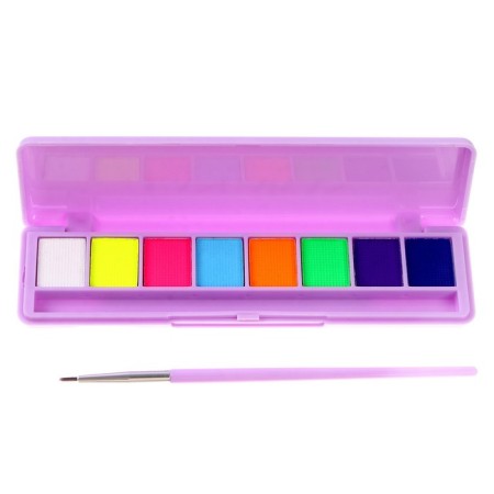 Aquagim Professional for the face and body 8 colors, 4 shine from ultraviolette + brush-2