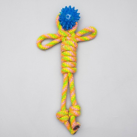 Cable toy "man" with a ball, 75 g, up to 24 cm, mix of flowers-1