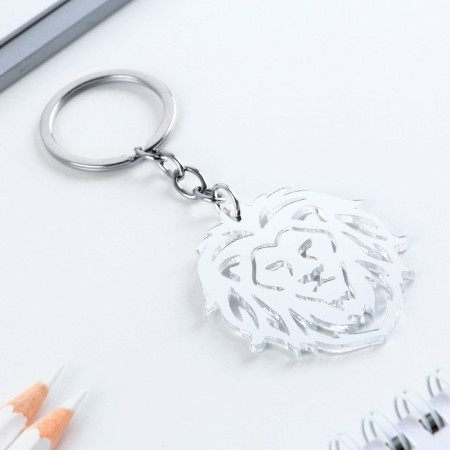 Key keychain Acrylic mirror "Leo", 4.5 x 5.2 cm-1