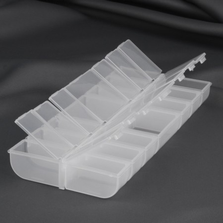 Organizer for beads, 14 departments, 25 × 10.5 × 2.75 cm, the color is transparent-1