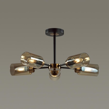 Cell chandelier Lumion. Dallin, 4x40W, E14, black color, bronze