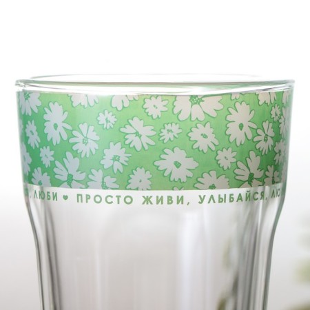 A glass with a double bottom “Just live, smile”, 450 ml-2