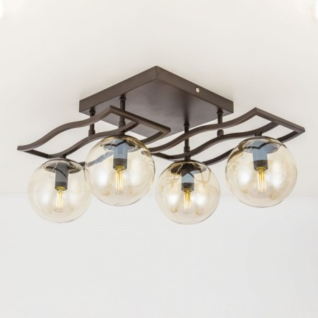 Ceiling chandelier Citilux "Breeze" CL106245, 58.5x33x23 cm, 4x60W, E14, brown color-9